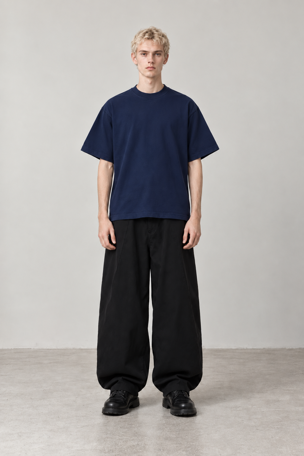SIGNATURE BLANK T-SHIRT-NAVY